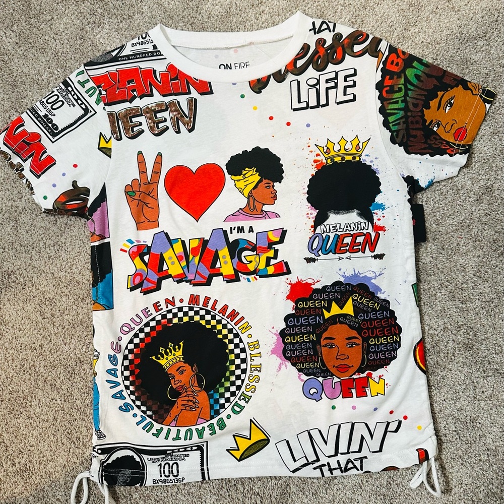 On Fire Multicolor Graphic Tee